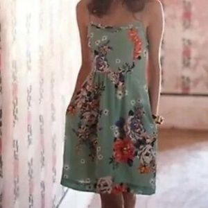 Anthropologie Moulinette Souers Verdant Silk Slip Dress Floral